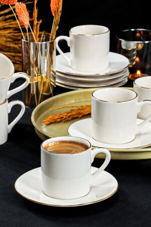 Classic Gold Gilded Mesh 12 Piece Turkish Coffee Cup Set TE-016 - Porsima