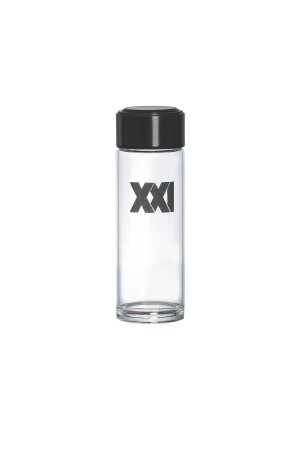 Classics, Glaswasserflasche, schwarzer Siebdruck, 460 ml, Edelstahldeckel YRMBR002007C - XXI