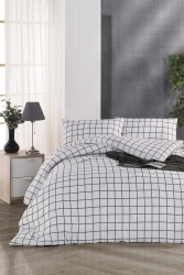 Classy Kareli Çift Kişilik Nevresim Takımı Classy Çift Kişilik Nevresim Takımı - Tabu Home