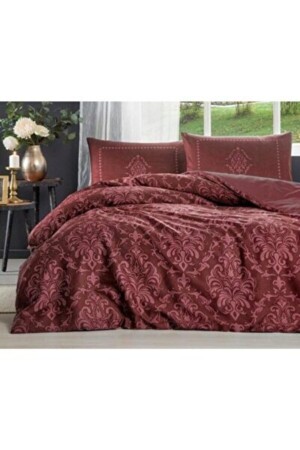 Clasurol Burgundy Cotton Satin Double Duvet Cover Set Softlife Cotton Satin Duvet Cover TYC00336242010 - Özdilek