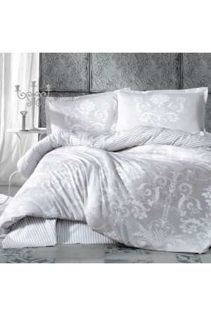 Clasy Single Ranforce Duvet Cover Set Alone Gray 100% Cotton Nev. Tk. Alone - DENİZLİ ÇEYİZ