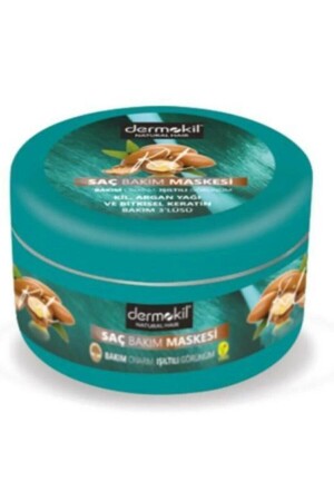 Clay Argan and Herbal Keratan Added Hair Mask 300 Gr Care Repair Shiny Appearance - Dermokil