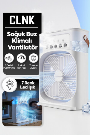 CLNK Yenilenmiş 3'ü 1 Arada Nemlendirici Vantilatör,buzlu Klima ,gece Lambası Ve Soğuk Buz Masa Tipi - Clnk