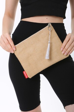 Cloth Bag Jute Clutch Portfolio Bag - Serkan Çanta Bez Çanta Atölyesi