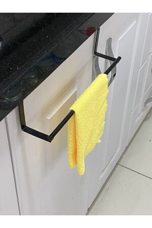 Cloth Towel Holder Steel Cabinet Door Towel Rack 30cm Black - Feronya