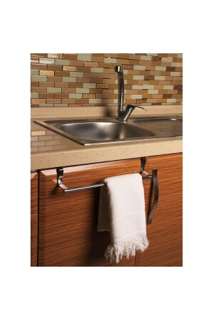 Cloth Towel Holder Steel Cabinet Door Towel Rack 30cm Chrome - Feronya