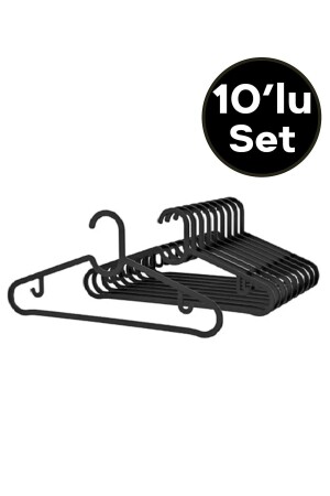 Clothes Hanger Scarf Hanger Shirt T-Shirt Hanger Unbreakable 10 Piece Set Black - Babylondy