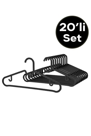 Clothes Hanger - Scarf Hanger - Shirt T-Shirt Hanger - Unbreakable 20 Piece Set Black - Zayre