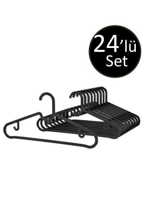 Clothes Hanger Scarf Hanger Shirt T-Shirt Hanger Unbreakable 24 Piece Set Black 24 pieces black - Gorilla