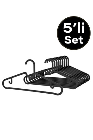 Clothes Hanger Scarf Hanger Shirt T-Shirt Hanger Unbreakable 5 Piece Set Black 5 black - Milano Home