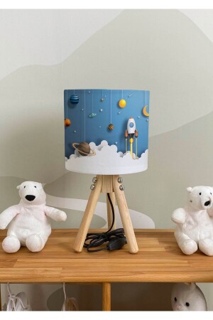 Clouds and Space Shuttle Children's Room Lampshade - Rivaistanbul