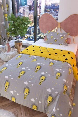 Cloudy Lion Double-Sided Children's Duvet Cover Set Polycotton - Rivaistanbul