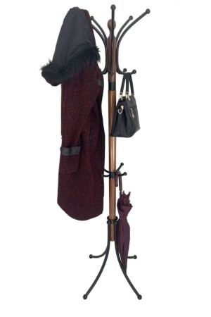 Coat Rack Footed Hanger - Walnut - Painted Metal Clover Model bpceviz - TOLUNAY