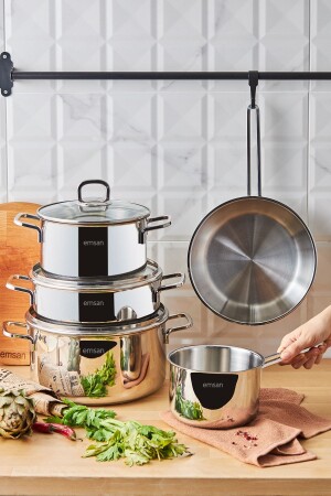 Cocinero 8 Piece Steel Cookware Set 600. 15. 01. 2572 - Emsan