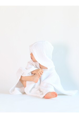 Cocoon 4 Layer Muslin Baby Poncho White TYCC0JKIWN168675230205782 - Barine