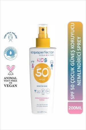 Çocuk Güneş Koruyucu Sprey Spf50 200ml Uva Uvb Koruması- Suya Dayanıklı- Leke Önleyici - Acqua Perfection