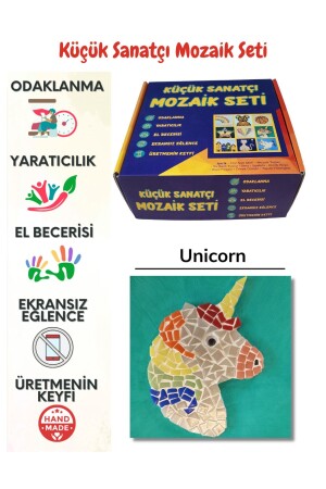 Mosaik-Set für Kinder – Aufmerksamkeits- und Geschicklichkeitsentwickler, künstlerisches Lernspielzeug, Einhorn/Pony 29041517 - Zen Mozaik