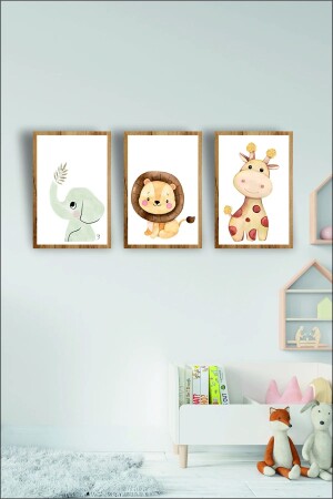 Çocuk Odası Safari Dekoratif Retro Mdf Tablo ( Çerçeve Görünümlü ) - Vegüba