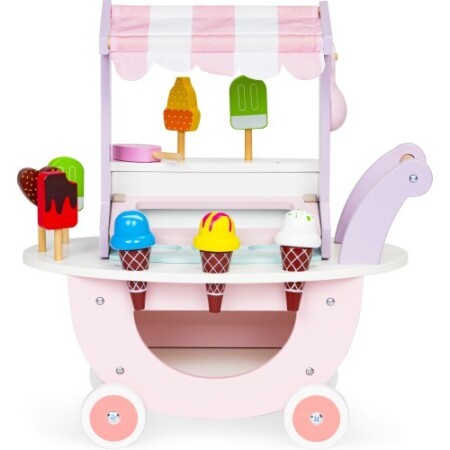 Çocuklar için ahşap dondurma arabası, Eco Toys, 12 parça - Eco Toys