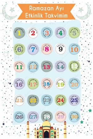 Çocuklar Için Ramazan Ayı Oruç Çizelgesi - Ramazan Sticker Çocuk Imsakiyesi, Ramazan Etkinlik k739 - MSticker