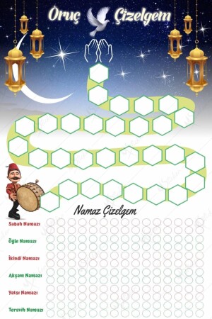 Çocuklar Için Ramazan Ayı Oruç Ve Namaz Çizelgesi - Ramazan Sticker k741 - MSticker