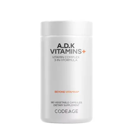 Codeage A D K Vitamins+ (180 Veg Capsules) - Codeage