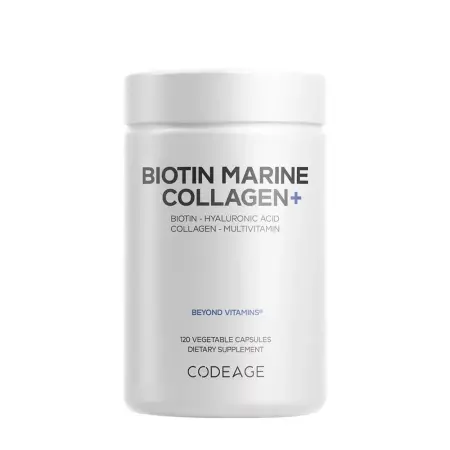 Codeage Biotin Marine Collagen (120 Veg Capsules) - Codeage