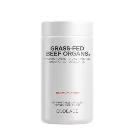 Codeage Grass Fed Beef Organs (180 Veg Capsules) - Codeage