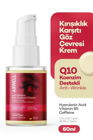 Coenzyme Q10- Hyarulonic Acid- Caffeine Supported Anti-Wrinkle Moisturizing Eye Contour Cream - Axwell