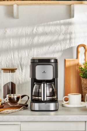 Coffee Brew Inox 2 In 1 Filter Coffee and Tea Brewing Machine with Aroma Feature 153. 03. 06. 8366 - Karaca