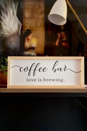 Coffee Corner Coffee Bar Love Is Brewing Holzrahmen – Natur - Hediyenikap