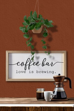 Coffee Corner Coffee Bar Love Is Brewing Wooden Frame - Tooall