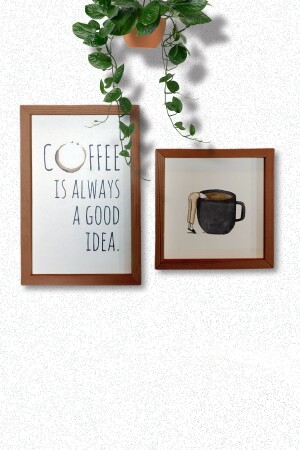 Coffee Corner Coffee Is Always A Good Idea Frame Set walnut - Wooden Factory
