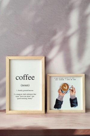 Coffee Energy Wooden Framed Painting Set - Wooden Factory