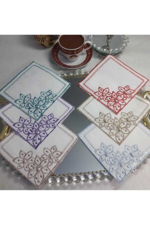 Coffee Side Napkin - Presentation Napkin - Coffee Presentation Napkin - Serving Napkin - Serving Napkin Pearl 6 Pieces - Lady Rio