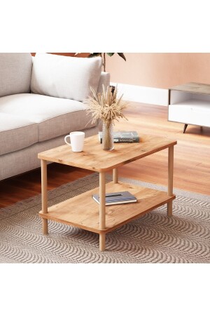 Coffee Table Rectangular Wooden Legs with Two Tiers Newsstand - Atlantic Pine ORTADDG1 - interGO