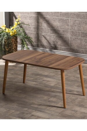 Coffee Table Wood Lathe Leg Square Walnut FMA417 - Aldın Aldın