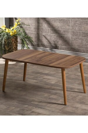 Coffee Table Wood Lathe Leg Square Walnut SUEL0021 - TREND