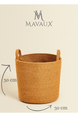 Çok Amaçlı, 30cm-30cm Orta Boy, Yanları Saplı, Sepet, Jüt, Hasır, Dokuma Sepet, Düzenleyici jütspt05 - MaVaux