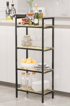 Çok Amaçlı Düzenleyici Banyo Dolabı Mutfak Rafı Makyaj Ve Aksesuar Dolabı Telli Organizer BinoGold648 - Bino