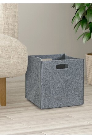 Çok Amaçlı Keçe Organizer Sepet Dolap Içi Düzenleyici -tekli Gri - 24 X 24 Cm - Homing