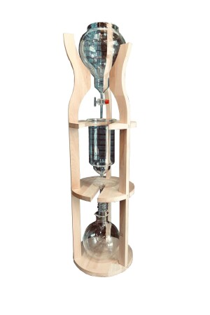 Cold Brew Brewing Glasses and Stand (wooden Stand), 2 Lt - Cold Drip, Cold Coffee Brewing Tower BGM003 - Genel Markalar