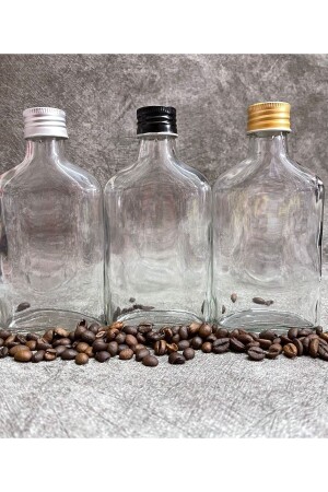 Cold Brew Transparent 200 ml 6 Pieces Flat Transparent Glass Bottle with Leak Proof Black Plastic Cap (COLD COFFEE) BNM005 - COLDBREWTREND