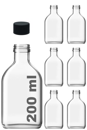 Cold Brew Yassı Cam 200ml Şişe 6 Adet COLDBREW-3 - HBA ART CRAFT