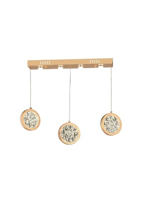 Collection Luxury Modern Exclusive Triple Pendant Lamp LED Chandelier Row Dining Table Gold Yellow LED Chandelier burenze1068 - burenze