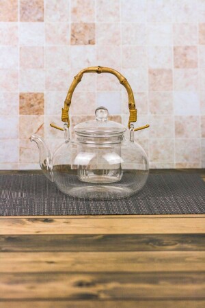Colletta - Glass Herbal Tea Pot with Bamboo Handle and Glass Strainer 1000 Ml - Avantage Home