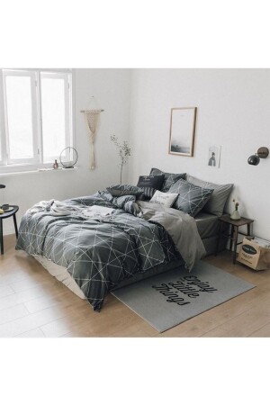 Colombia Double Sided Gray White Double Cotton Bed Sheet Duvet Cover Set NallsColombia - Nalls Home