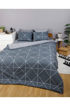 Colombia Double Sided Gray White Double Cotton Bed Sheet Duvet Cover Set NallsColombiaDouble - Nalls Home
