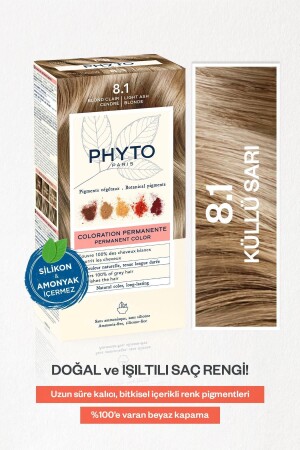 Color 8. 1 Ash Blonde Ammonia-Free Permanent Herbal Hair Dye 7004PH1001151AA - Phyto