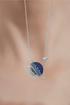 Color Transition Planet Saturn Model Necklace with 925 Sterling Silver Chain GS-GG-01 - Bilsen Store